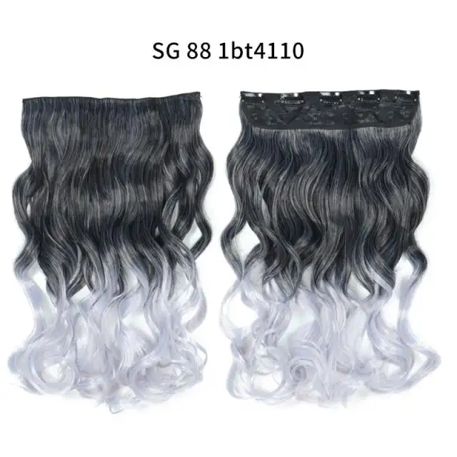 One-piece Long Wavy Heat Resistant Clip In Hair Extensions - Image 15