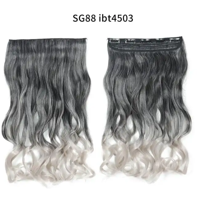 One-piece Long Wavy Heat Resistant Clip In Hair Extensions - Image 16