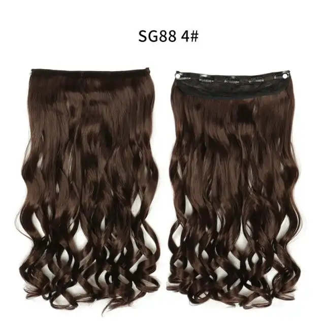 One-piece Long Wavy Heat Resistant Clip In Hair Extensions - Image 18