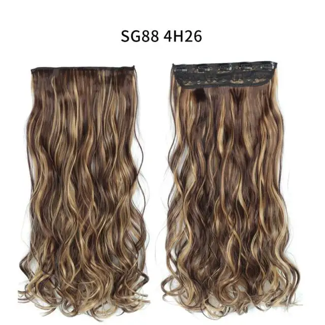 One-piece Long Wavy Heat Resistant Clip In Hair Extensions - Image 20
