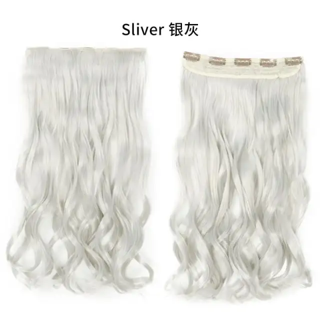 One-piece Long Wavy Heat Resistant Clip In Hair Extensions - Image 21
