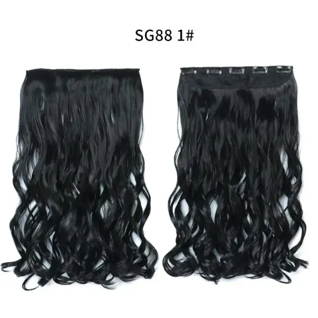 One-piece Long Wavy Heat Resistant Clip In Hair Extensions - Image 22