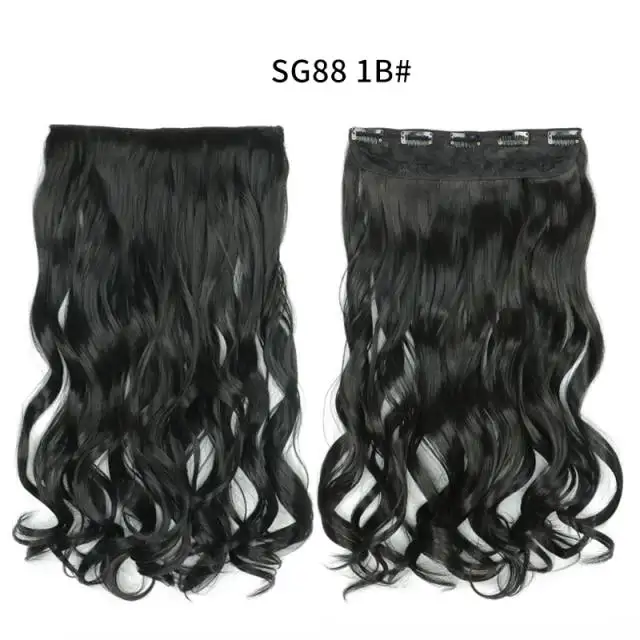 One-piece Long Wavy Heat Resistant Clip In Hair Extensions - Image 23