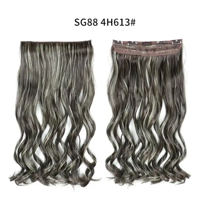 One-piece Long Wavy Heat Resistant Clip In Hair Extensions - Image 24