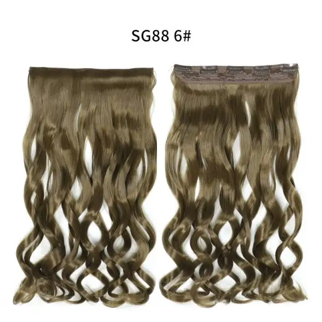 One-piece Long Wavy Heat Resistant Clip In Hair Extensions - Image 25