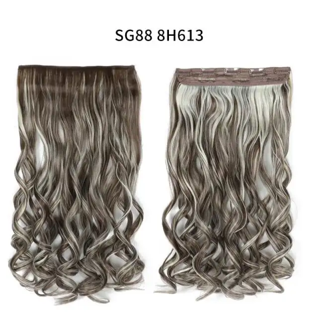 One-piece Long Wavy Heat Resistant Clip In Hair Extensions - Image 26