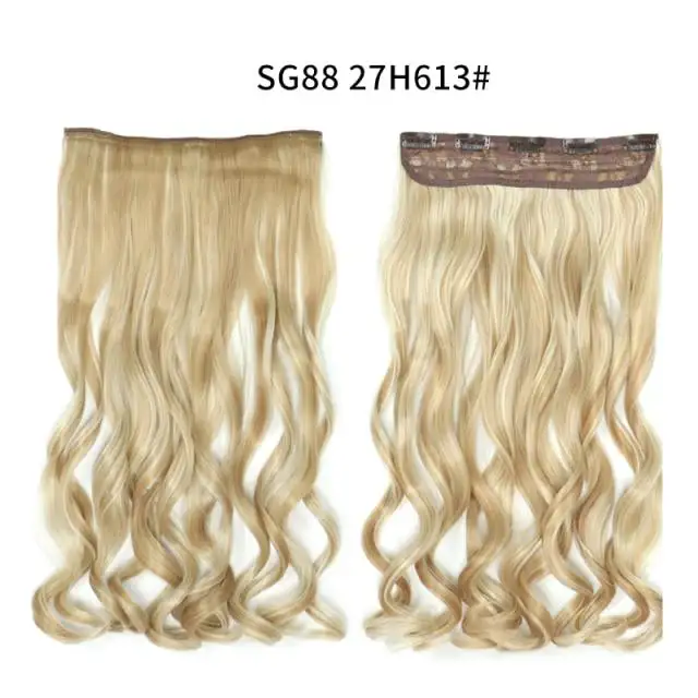 One-piece Long Wavy Heat Resistant Clip In Hair Extensions - Image 28