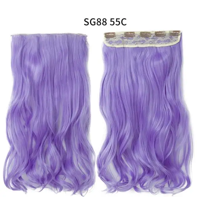 One-piece Long Wavy Heat Resistant Clip In Hair Extensions - Image 30