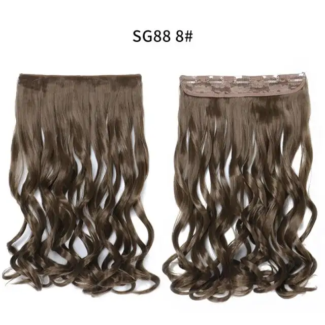One-piece Long Wavy Heat Resistant Clip In Hair Extensions - Image 32
