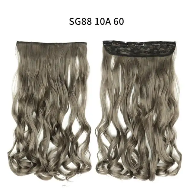 One-piece Long Wavy Heat Resistant Clip In Hair Extensions - Image 35
