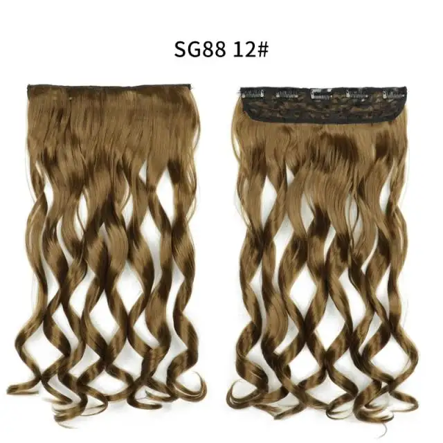 One-piece Long Wavy Heat Resistant Clip In Hair Extensions - Image 37