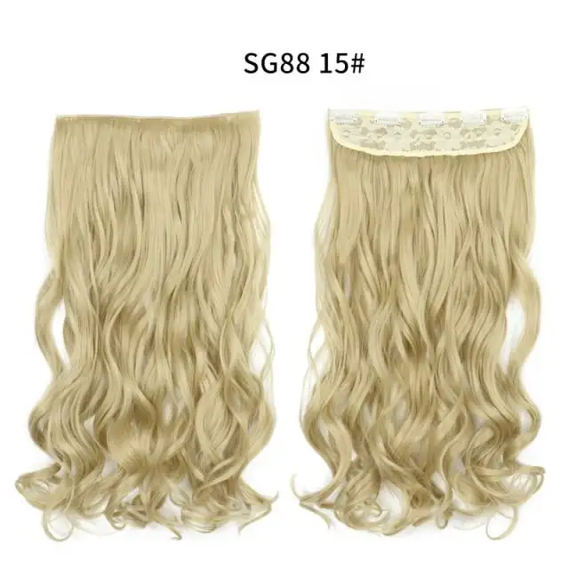One-piece Long Wavy Heat Resistant Clip In Hair Extensions - Image 39
