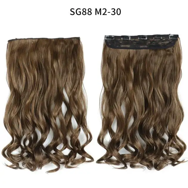 One-piece Long Wavy Heat Resistant Clip In Hair Extensions - Image 6