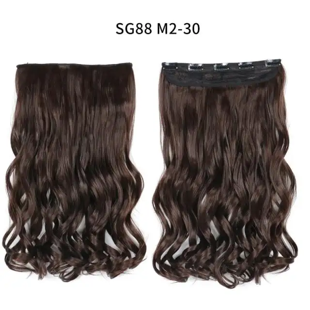 One-piece Long Wavy Heat Resistant Clip In Hair Extensions - Image 7