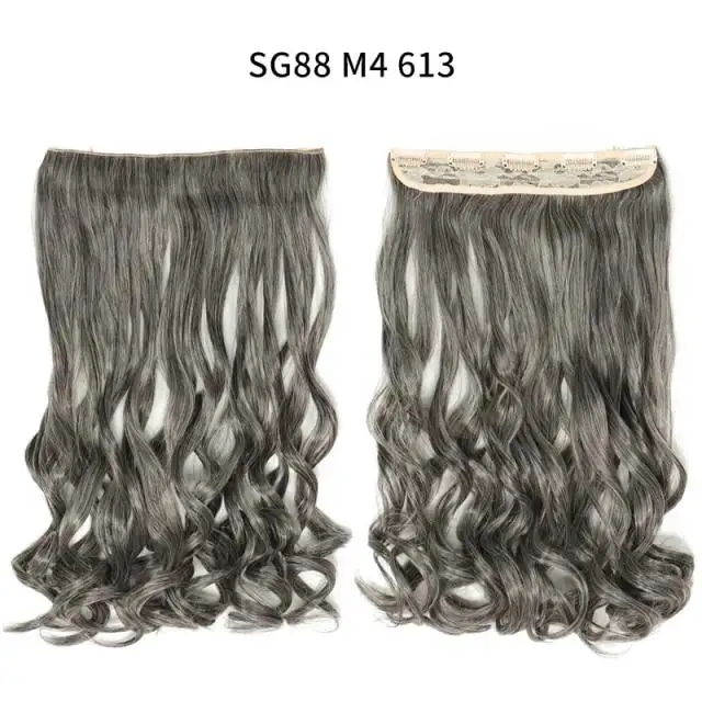 One-piece Long Wavy Heat Resistant Clip In Hair Extensions - Image 8