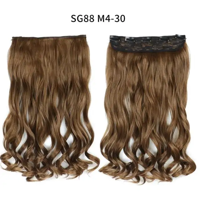 One-piece Long Wavy Heat Resistant Clip In Hair Extensions - Image 9