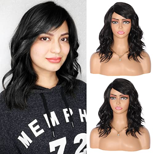 Premium Heat Resistant Wavy Synthetic Wig with Side Part