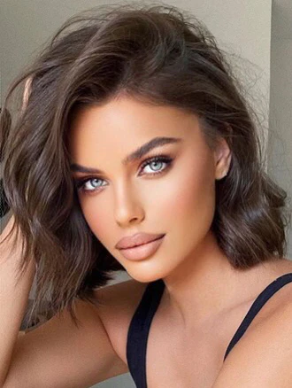 Renee – 10” Human Hair Bob Wig with Beach Waves | Full Lace | Styles Collection - Image 8