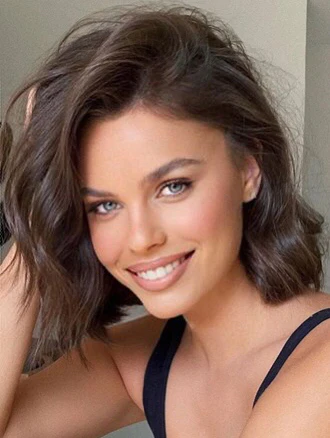 Renee – 10” Human Hair Bob Wig with Beach Waves | Full Lace | Styles Collection - Image 9
