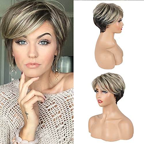 Short Blonde Wig Pixie Cut