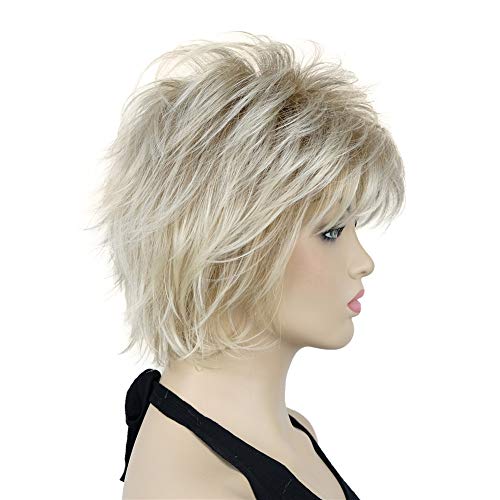 Short Layered Shaggy Synthetic Wig with Bangs - Image 30