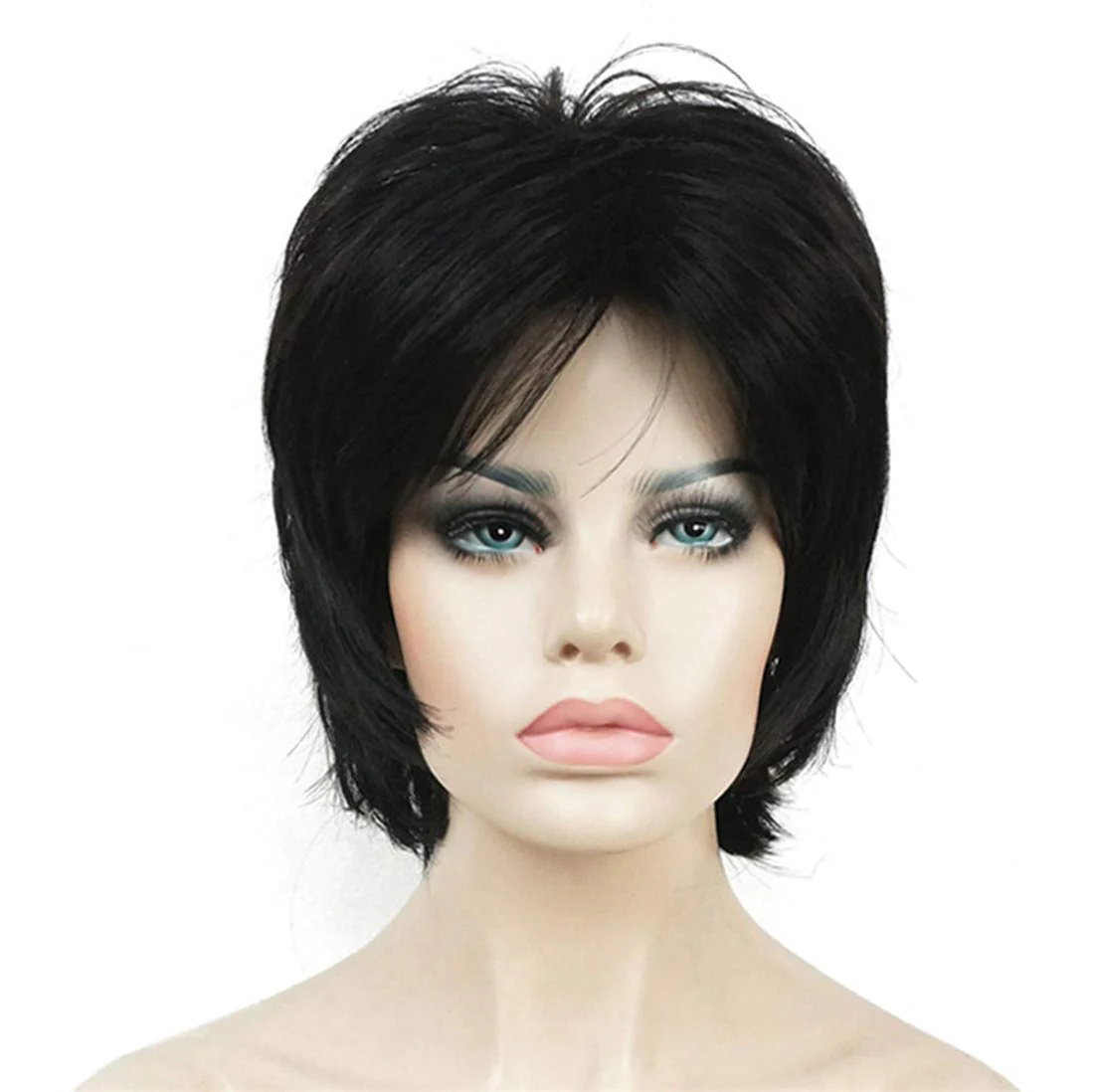 Short Layered Shaggy Synthetic Wig with Bangs - Image 33