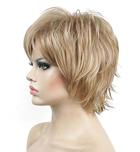 Short Layered Shaggy Synthetic Wig with Bangs - Image 38