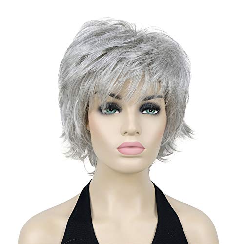 Short Layered Shaggy Synthetic Wig with Bangs - Image 44
