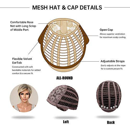 Short Pixe Cut Wig Ombre Blonde Brown - Image 6