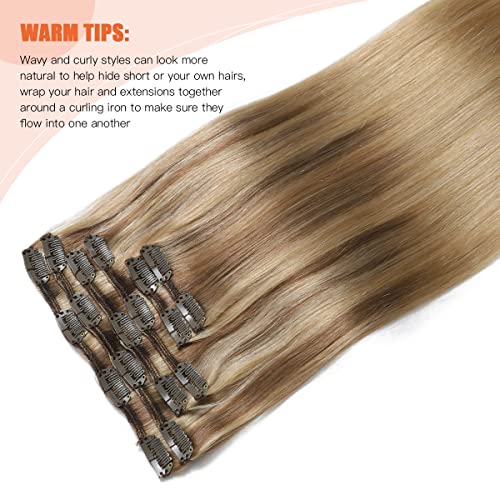 Silky Straight Human Hair Clip in Hair Extensions - Image 47
