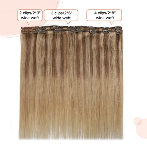 Silky Straight Human Hair Clip in Hair Extensions - Image 49