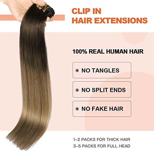 Silky Straight Human Hair Clip in Hair Extensions - Image 63