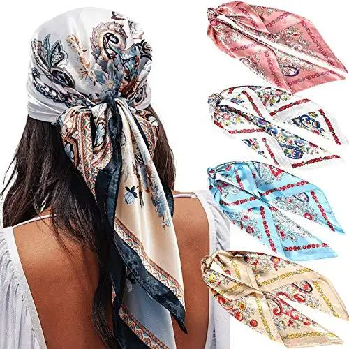 Square Fashion Scarf & Hair Accessory - 4 Pack