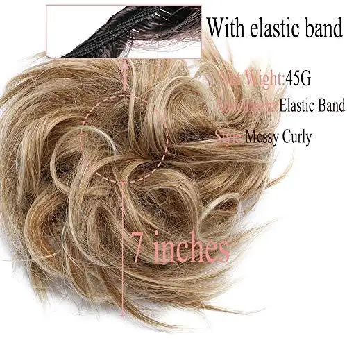 Tousled Wavy Hairpiece Bun Scrunchie Hair Wrap - Image 16