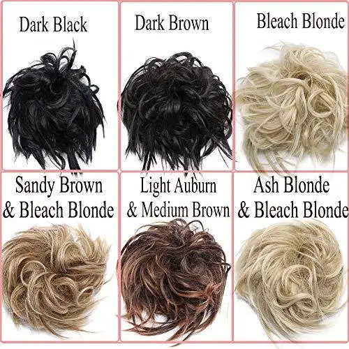 Tousled Wavy Hairpiece Bun Scrunchie Hair Wrap - Image 18