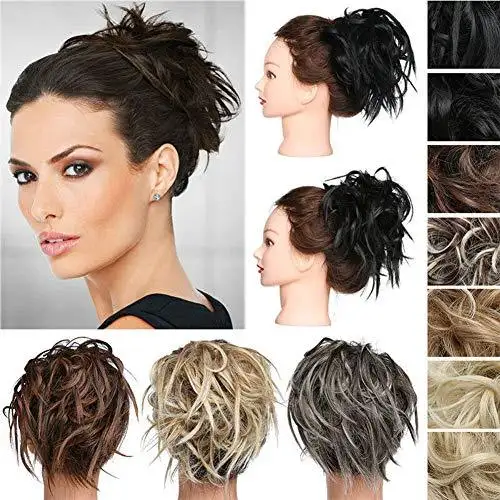 Tousled Wavy Hairpiece Bun Scrunchie Hair Wrap - Image 22