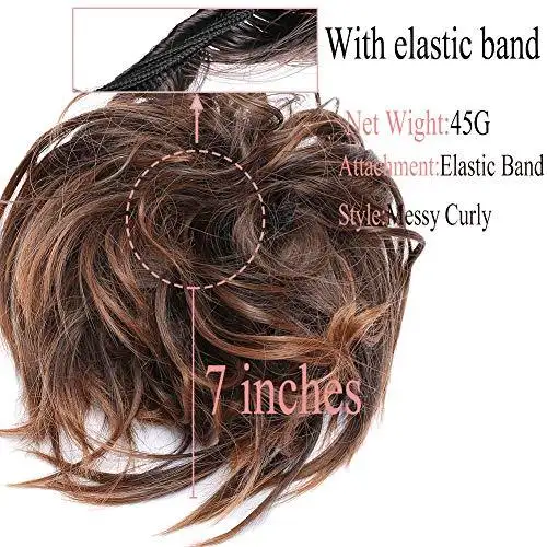 Tousled Wavy Hairpiece Bun Scrunchie Hair Wrap - Image 29