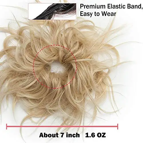 Tousled Wavy Hairpiece Bun Scrunchie Hair Wrap - Image 3