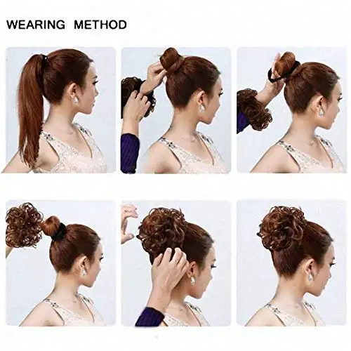 Tousled Wavy Hairpiece Bun Scrunchie Hair Wrap - Image 6