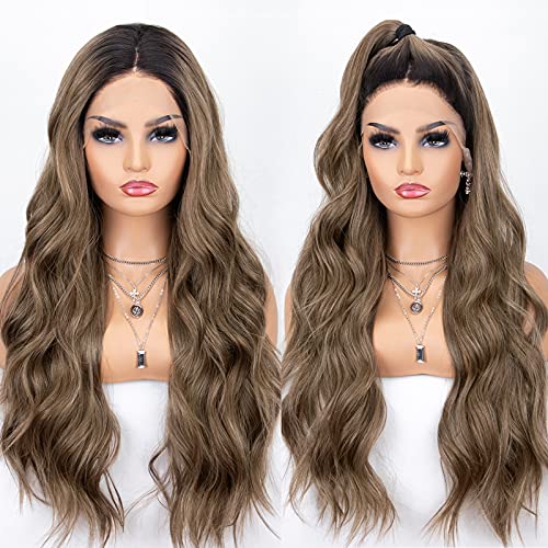 Two-Tone Ash Brown Ombre Lace Front Wig