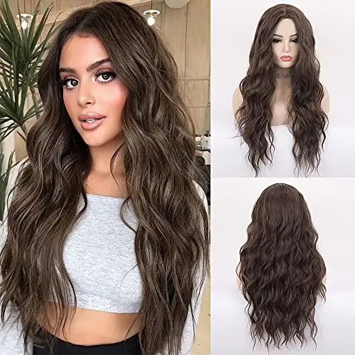 Wavy Long Synthetic Wig with Center Part