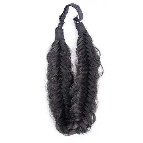 Wide Fishtail Braided Headband Elastic Stretch Hairpiece - Image 17
