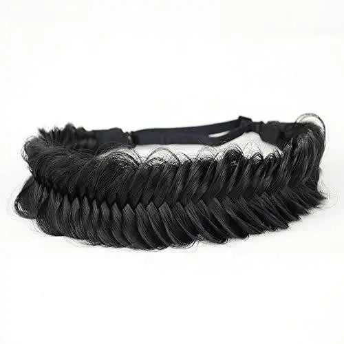 Wide Fishtail Braided Headband Elastic Stretch Hairpiece - Image 29