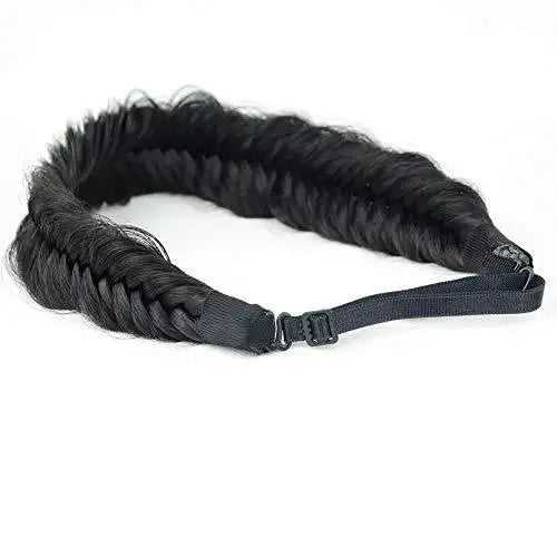 Wide Fishtail Braided Headband Elastic Stretch Hairpiece - Image 31