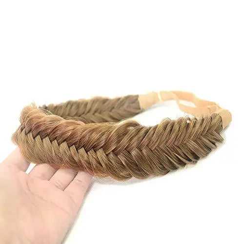 Wide Fishtail Braided Headband Elastic Stretch Hairpiece - Image 37
