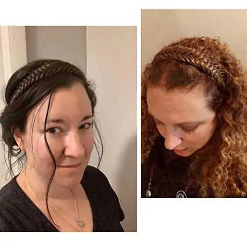 Wide Fishtail Braided Headband Elastic Stretch Hairpiece - Image 4