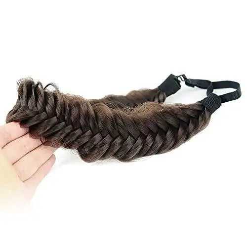 Wide Fishtail Braided Headband Elastic Stretch Hairpiece - Image 41