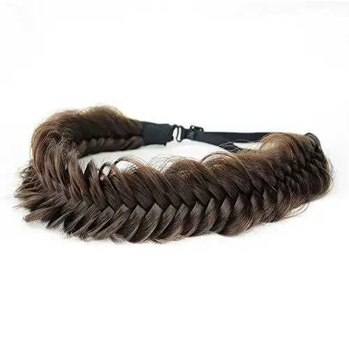 Wide Fishtail Braided Headband Elastic Stretch Hairpiece - Image 42