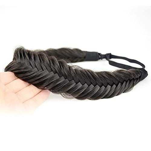 Wide Fishtail Braided Headband Elastic Stretch Hairpiece - Image 58
