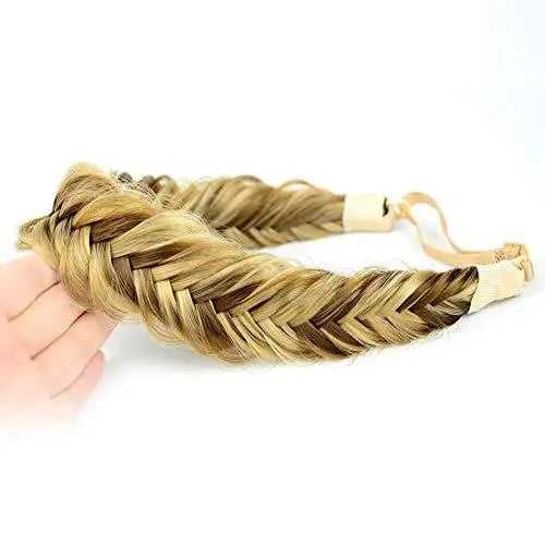 Wide Fishtail Braided Headband Elastic Stretch Hairpiece - Image 7